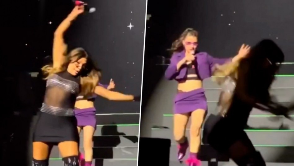 Catherine Fulop sufre estrepitosa caída durante show en vivo: 'Por suerte estoy viva'