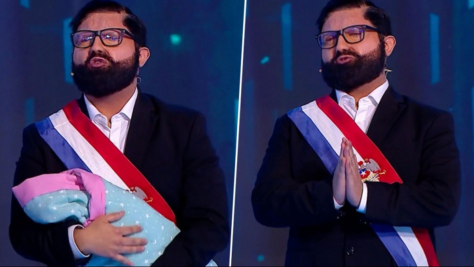 'No tenía el nombre exacto': Imitación de Felipe Parra a Gabriel Boric con su hija sacó carcajadas en Coliseo