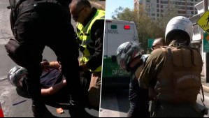 Quedó registrada su captura: Motociclista detenido tras intentar evadir control y chocar a inspector en Ñuñoa