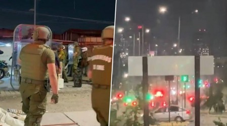 Batalla campal tras desalojo de feria navideña en la comuna de Peñalolén: Dos carabineros fueron heridos