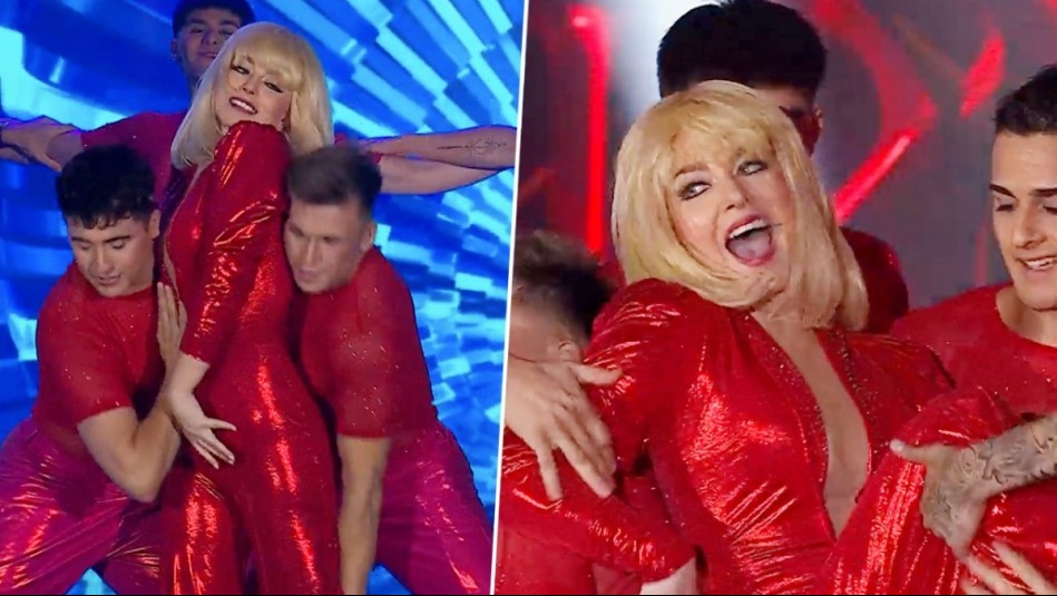 ¡En el recordado traje rojo! Mónica Godoy deslumbra imitando a Raffaella Carrá en la Teletón 2025