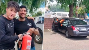 'Me salvó la vida': Junior Playboy agradeció a hombre que apagó incendio que afectó su vehículo