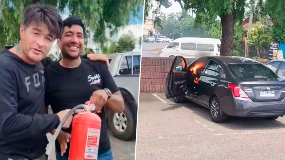 'Me salvó la vida': Junior Playboy agradeció a hombre que apagó incendio que afectó su vehículo