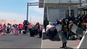 El tenso momento en que migrantes ingresan a territorio peruano: Fueron reconducidos a la frontera con Chile