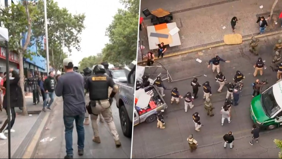 Tenso enfrentamiento entre ambulantes y guardias municipales en operativo por toldos azules en plena Alameda