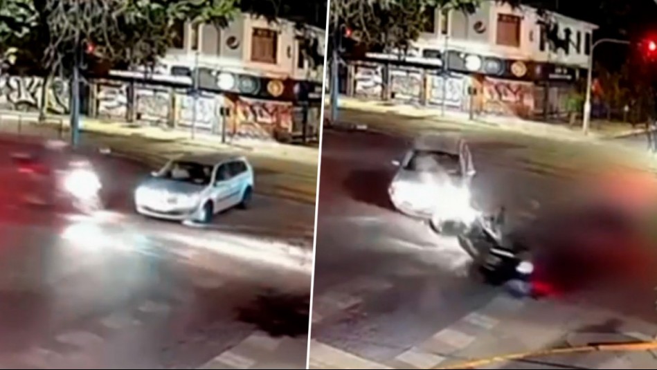 Video muestra momento en que conductor ebrio impacta a carabinero de civil que circulaba en moto