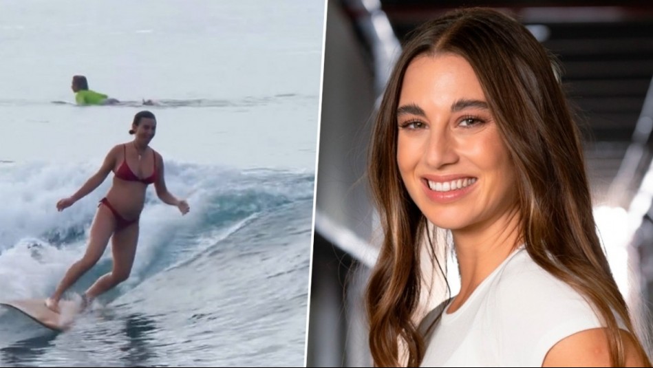 'Gracias a la vida': El sorprendente video de Tita Ureta surfeando las olas durante su embarazo
