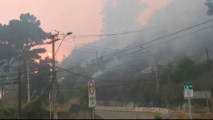 Alerta en Biobío: Foco activo en Cuesta Caracol cubre de humo ingreso a Tomé y preocupa avance a viviendas