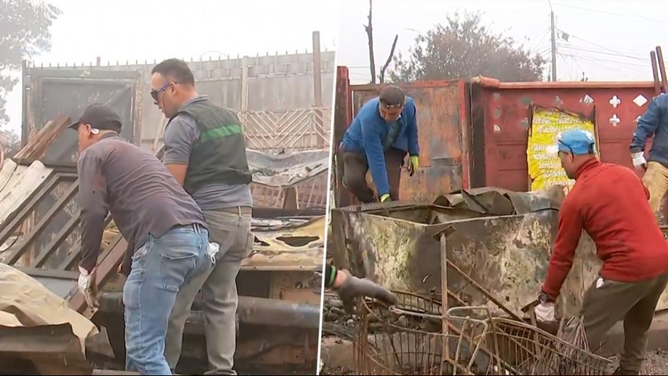 Solidaridad tras el fuego: Reos ayudan a remover escombros tras devastadores incendios en Punta de Parra