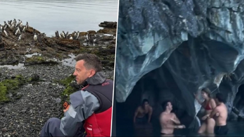 Molestia por registros de turistas perturbando a pingüinos y otros bañándose en las Catedrales de Marmol