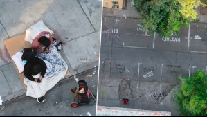 Ambulantes marcan hasta paraderos en Meiggs: Algunos duermen en la calle para cuidar toldos azules