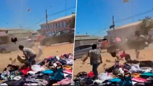 Registran inusual torbellino de polvo en Viña del Mar: Arrasó con ropa de feriantes