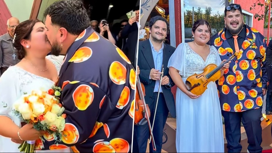 ¡Con las esferas del dragón! Otakin se casó con Isabel Castillo con llamativo traje de Dragon Ball Z