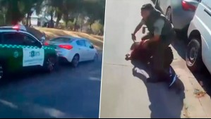 Se lanzó de un auto en movimiento: Delincuente protagoniza intensa persecución en Ñuñoa