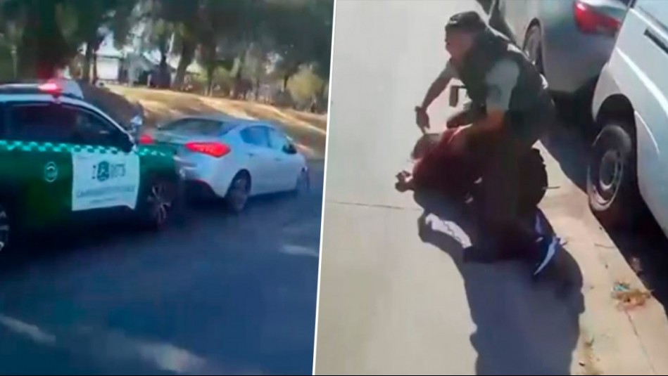 Se lanzó de un auto en movimiento: Delincuente protagoniza intensa persecución en Ñuñoa