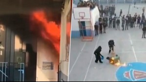 Incendio en Liceo Lastarria tras lanzamiento de bomba molotov: Profesor resultó lesionado