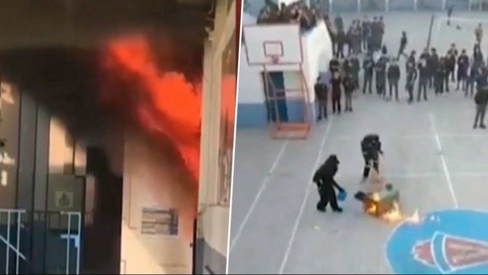 Incendio en Liceo Lastarria tras lanzamiento de bomba molotov: Profesor resultó lesionado