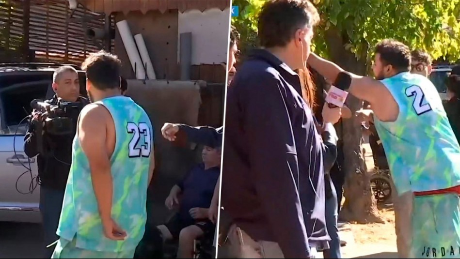 Imágenes muestran a hombre agrediendo a equipo de Mucho Gusto y otros canales durante operativo en Peñalolén