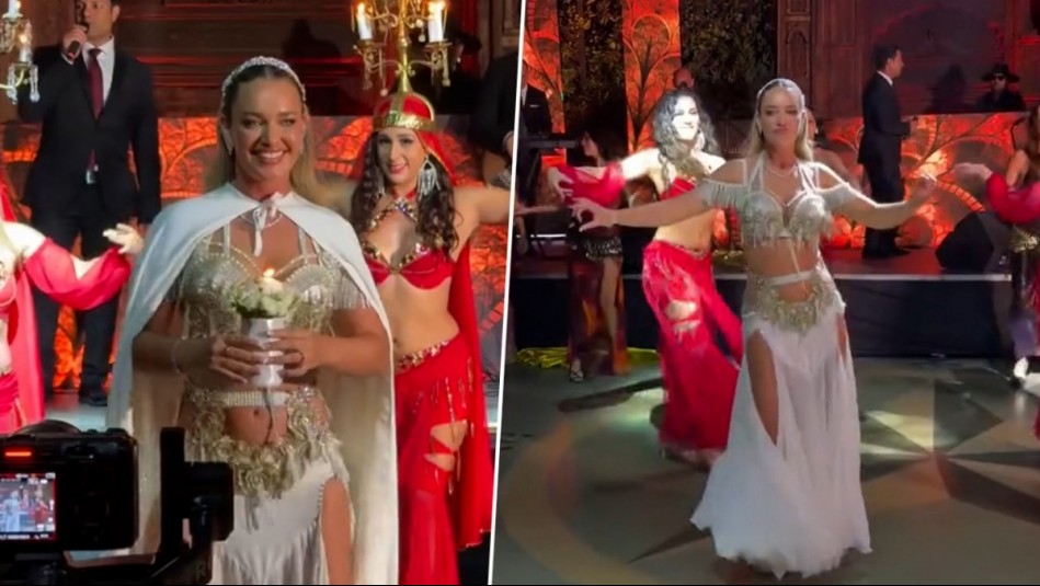 Así fue la danza árabe que hizo Daniela Nicolás en su matrimonio acompañada por sus familiares