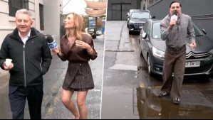 '¡No está lloviendo, don Jaime!': Neme y Karen Doggenweiler sufren cómico chascarro por lluvias en Santiago