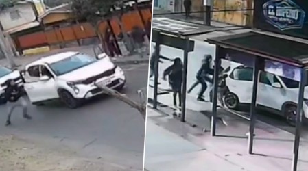 Nueva modalidad de robo: Bandas de delincuentes se bajan de autos para asaltar en paraderos del sistema Red