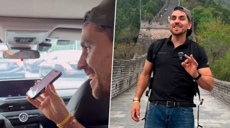 "Es la media hue...": Pangal Andrade cumple sueño de su vida y vive divertida interacción con taxista chino