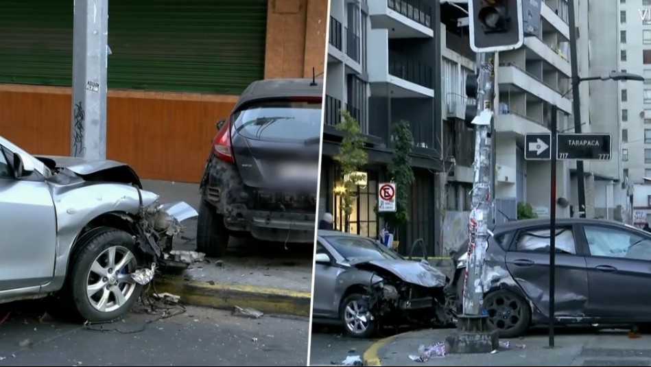 Mujer en riesgo vital tras fuerte choque en Santiago: Carabinero de civil no habría respetado luz roja