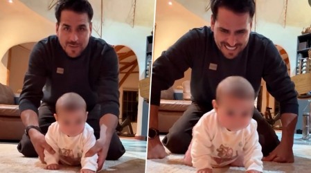 ¡Un padre orgulloso! El tierno video de Pangal Andrade enseñando a gatear a su hija Alanna