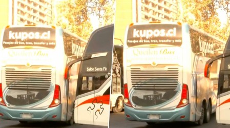 Cámara de Mucho Gusto capta en vivo llamativo choque entre buses en terminal de Santiago
