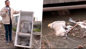 Canal Santa Marta en Maipú: Encuentran refrigerador y colchón en labores de limpieza ante aviso de lluvias