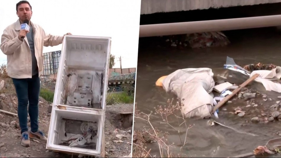 Canal Santa Marta en Maipú: Encuentran refrigerador y colchón en labores de limpieza ante aviso de lluvias