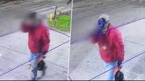 Durante la madrugada: Captan a hombre enmascarado caminando con un cuchillo por calles de San Miguel