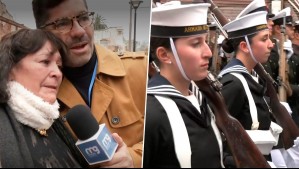 'Ama a su patria': Emocionada madre rompió en llanto al encontrar a su hija en desfile por las Glorias Navales