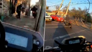 En contra del tránsito y casi atropellando civiles: La arriesgada persecución de carabinero a motochorro