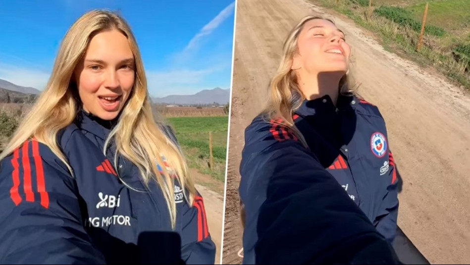 Alexandra Litvinova sube video desde Chile y con polerón de 'La Roja': Usuario la nombraron 'primera dama'
