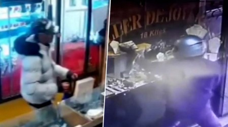 Con armas y martillos: Videos muestran violentos robos de motochorros a joyerías para sustraer oro