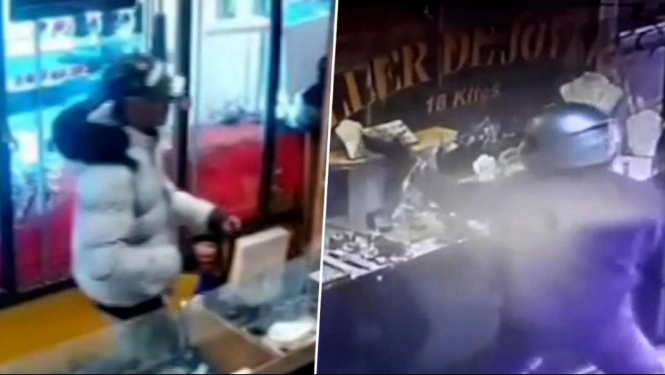 Con armas y martillos: Videos muestran violentos robos de motochorros a joyerías para sustraer oro