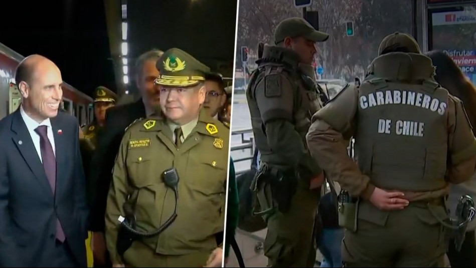 Ministro Arrau lidera nuevo copamiento: Masivo operativo policial en estaciones de Línea 1 del Metro
