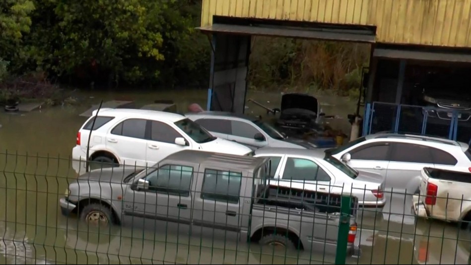 Más de una decena de vehículos quedaron bajo el agua tras inundación en Valdivia