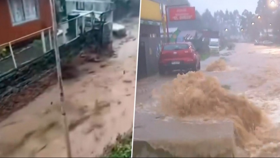 Desborde de río y aluvión golpean a Corral: Intenso sistema frontal deja viviendas inundadas y rutas cortadas