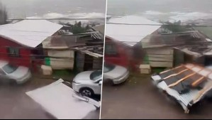 Impactantes imágenes: Fuertes vientos arrasan con techos de casas en Lota en medio de temporal