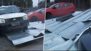 Arrasó con todo a su paso: Techo de taller voló en Pichilemu y tuvo que ser detenido con vehículo