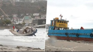 Así quedaron las embarcaciones arrastradas por el mar tras fuerte temporal en playa La Herradura de Coquimbo