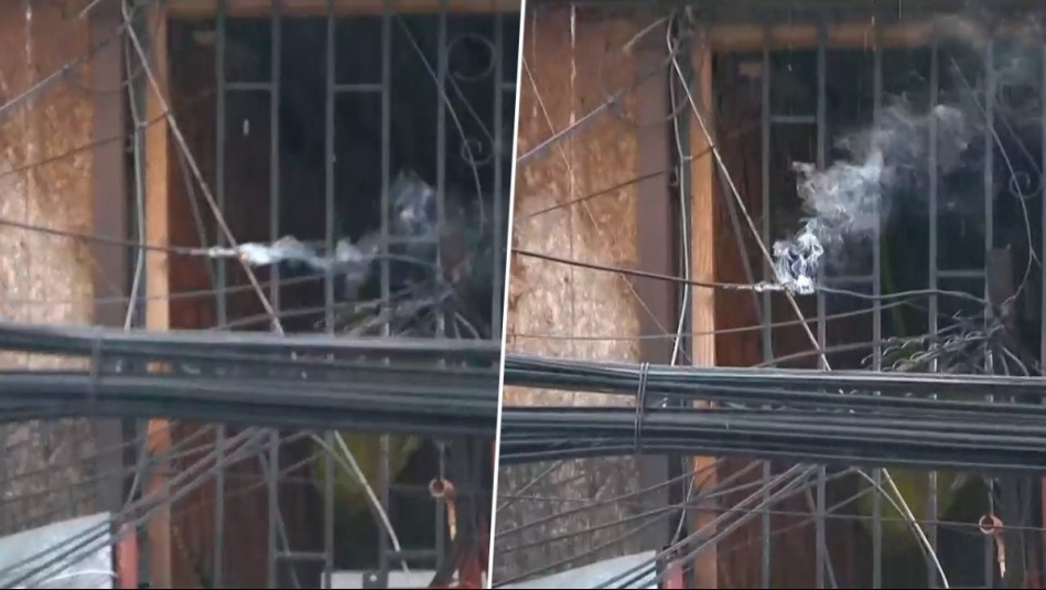 Alerta en Quilicura: Cable energizado lanza chispas y amenaza con provocar un incendio en medio de temporal