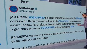 Activan alerta SAE para evacuar el centro de Tongoy por desborde de estero
