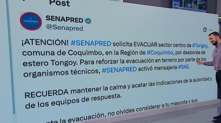 Activan alerta SAE para evacuar el centro de Tongoy por desborde de estero