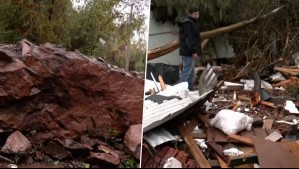 'Estábamos durmiendo y escuchamos el estruendo': Enorme roca cae por ladera y destruye casa en Putaendo