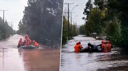 GOPE rescata a hombre que pasó la noche atrapado en el entretecho de su casa tras desborde de río en Chillán