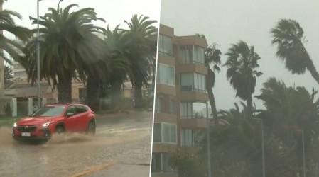 Fuertes vientos y acumulación de agua en las calles se registran durante sistema frontal en La Serena