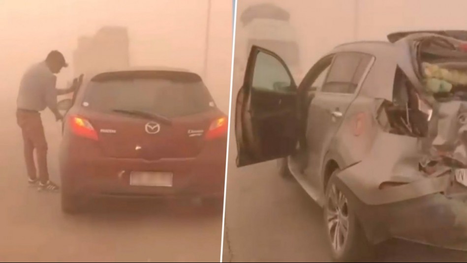 Imágenes muestran impresionante tormenta de arena que sorprendió en Arica